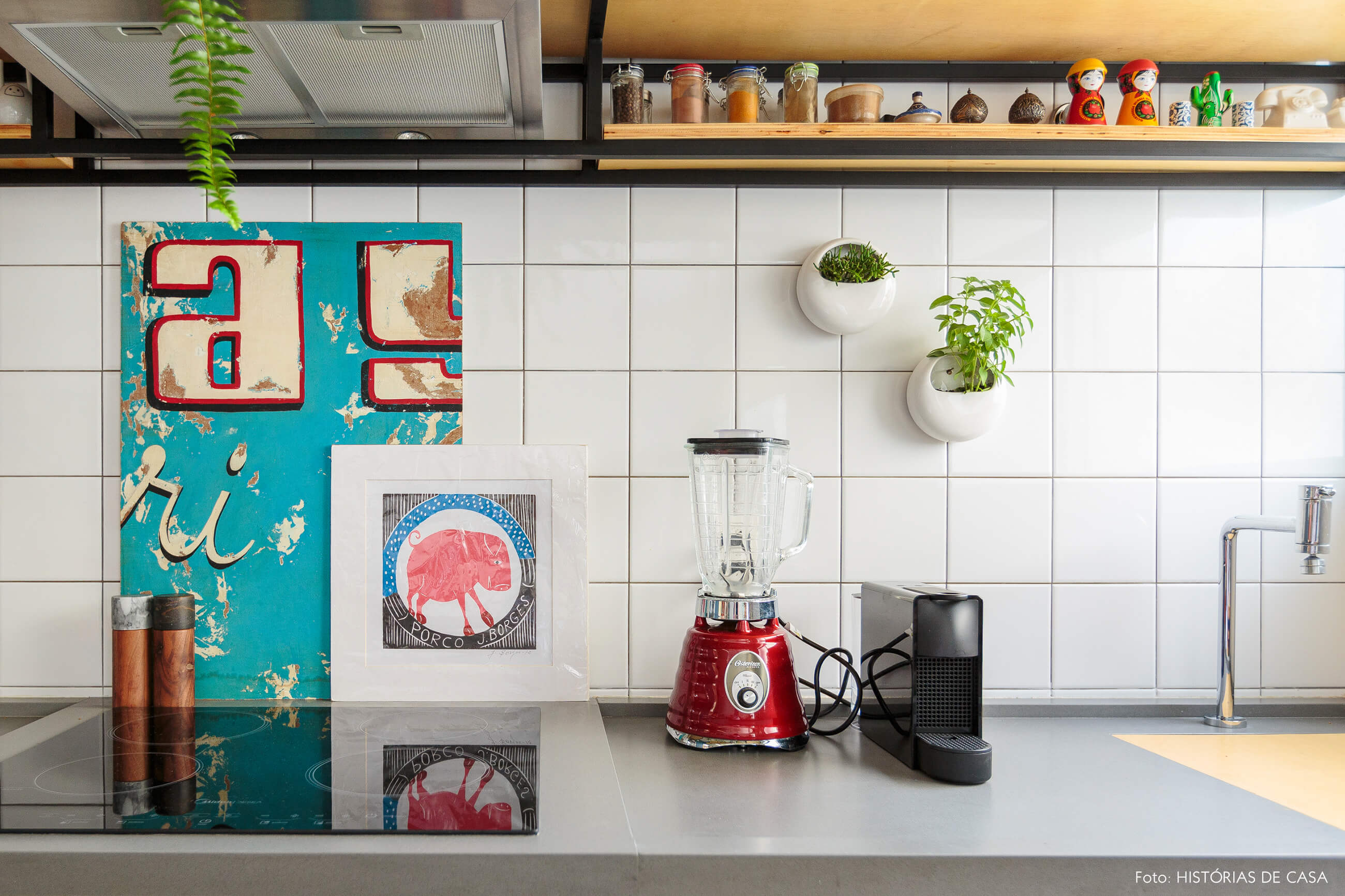 flavio-decoração-cozinha-com-posters-e-vasos