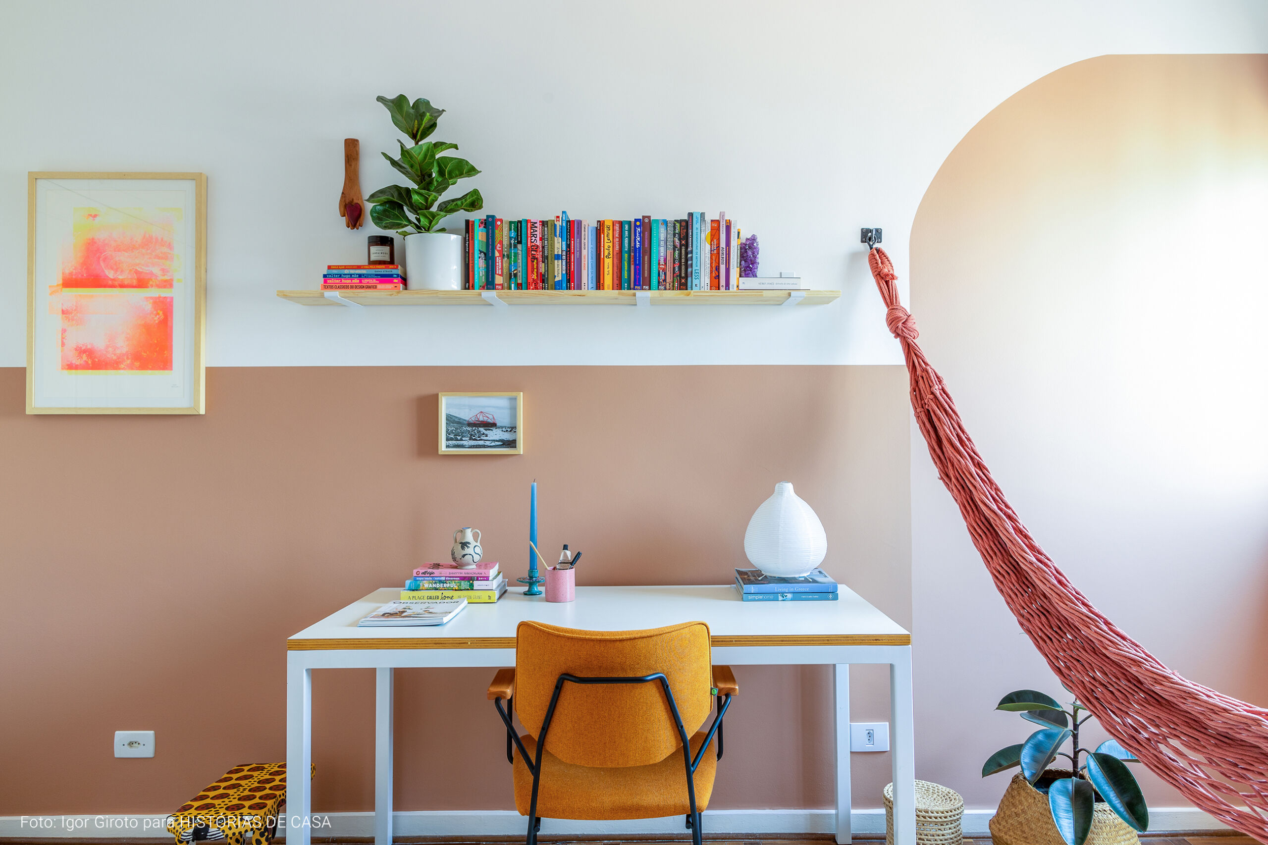 Antes e Depois: Home office colorido | Histórias de Casa